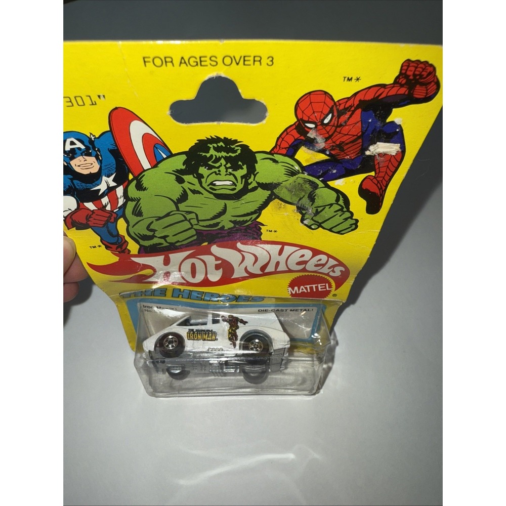 1980 Hot Wheels Blackwall Heroes IRON MAN White‎ #3301 BLISTERPACK